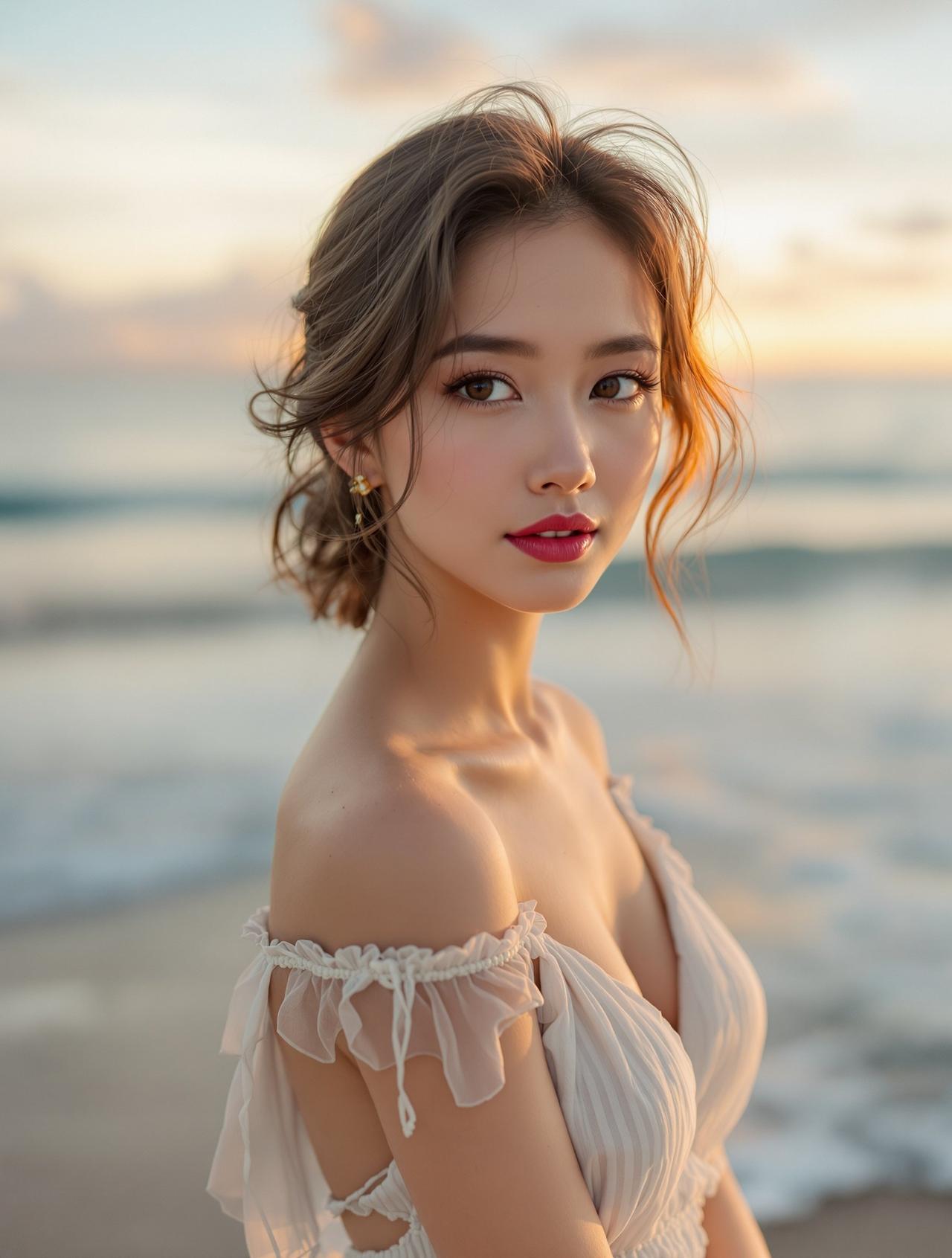 秀人私购-美女写真-海边日落